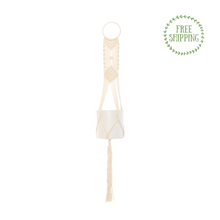 Load image into Gallery viewer, Macrame Hanging Pot Holder White (105cm)
