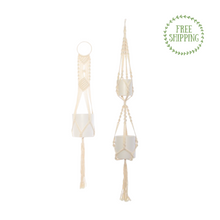 Load image into Gallery viewer, Macrame Hanging Pot Holders White Bundle
